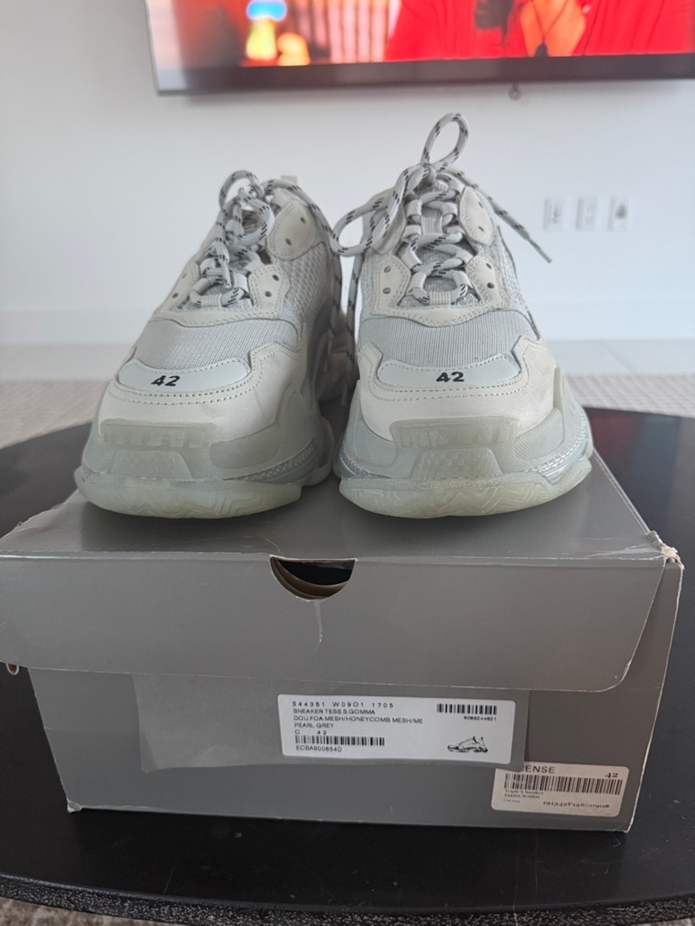 Balenciaga Triple S Sneakers in Off-White / Light Gray